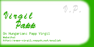 virgil papp business card